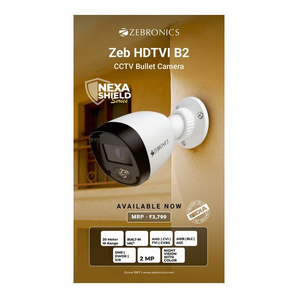 Camera Zebronics HD 2MP Bullet